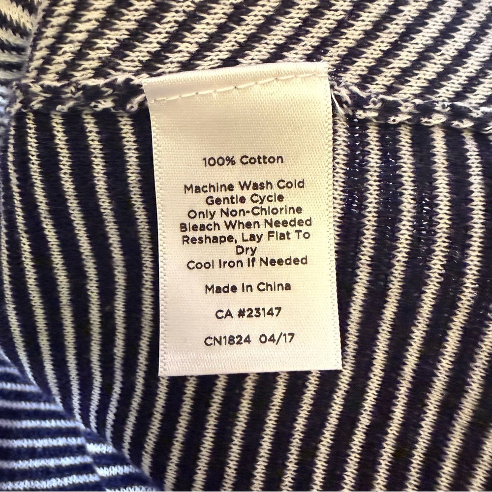 Talbots Womens Size Medium Short Sleeve Knit Striped Shirt 100% Cotton Feminine - Picture 13 of 13